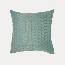 Load image into Gallery viewer, Cotton Club Aqua Gold Cushion
